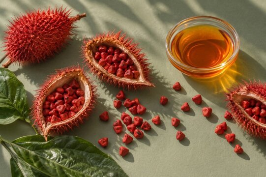 Annatto seeds and pods