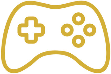 Gold Simple Gamepad Joypad Controller Linear Gaming Icon for Video Games, Console Play and Digital Entertainment PNG Vector © House of Designs