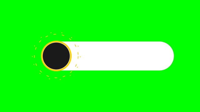 Blank lower third template with white rectangle banner and decorative black and gold circle on green screen