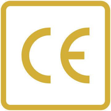 Gold CE Mark Conformite Europeenne Compliance Quality Standard Symbol for European Product Certification PNG Vector