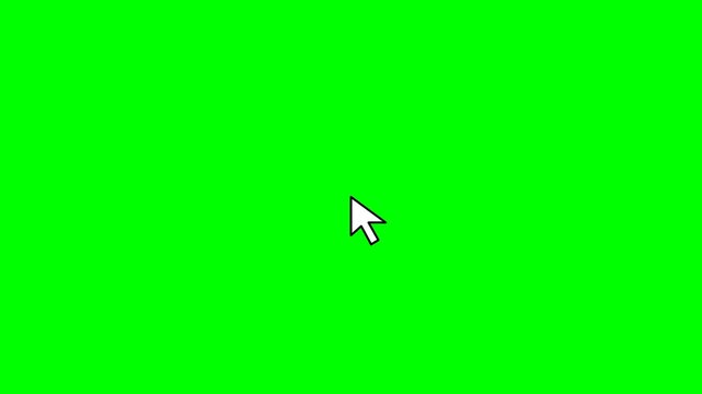 Smoothly animated white mouse cursor pointer moving across a vibrant, interchangeable digital workspace, symbolizing user interaction and digital navigation, ideal for compositing