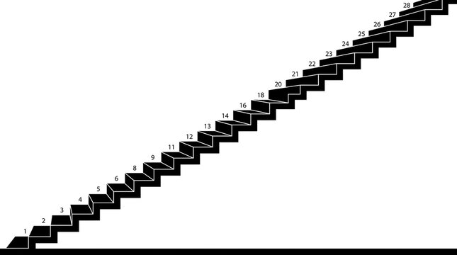 Numbered staircase silhouette ascending from one to thirty