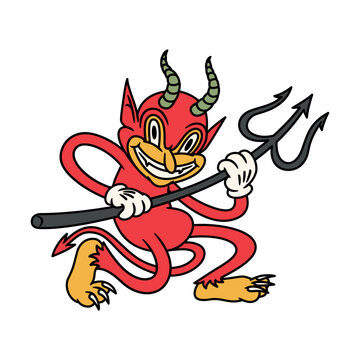 Retro Devil Character