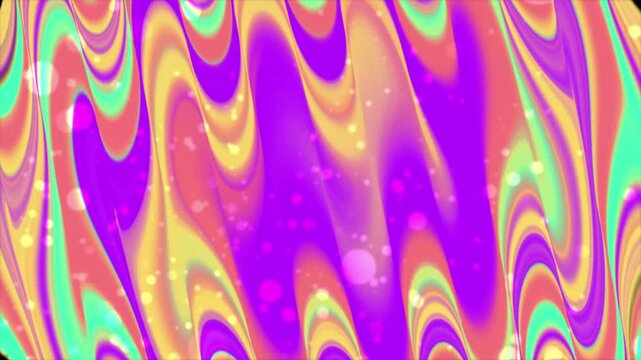 Abstract background with vibrant swirling liquid colors and glowing bokeh light particles.