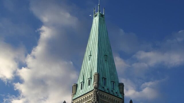 The clocktower on the Parliament buildings in Ottawa, Ontario Canada
