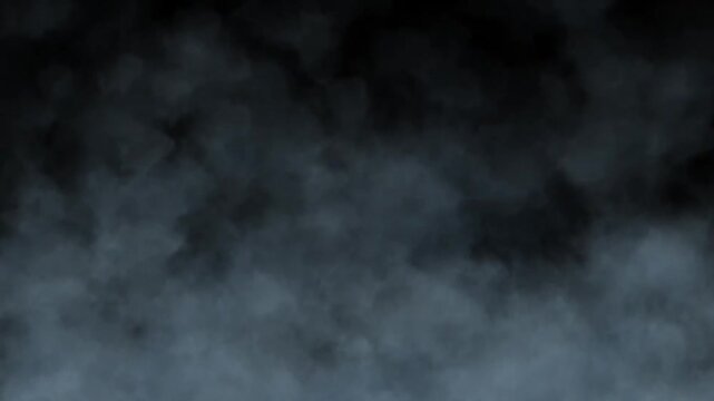 Cinematic blue smoke and fog rolling on a dark background motion graphics background