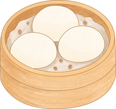 Steamed Buns in Bamboo Steamer