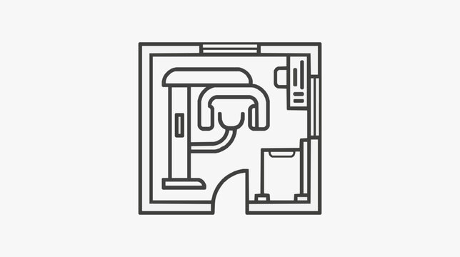 Elegant bathroom floor plan icon with toilet sink and shower elements