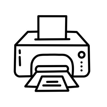 Simple printer line icon for office and document printing.