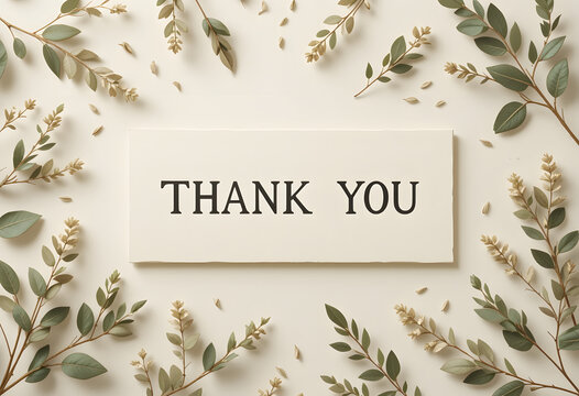 Elegant Thank You Message with Foliage