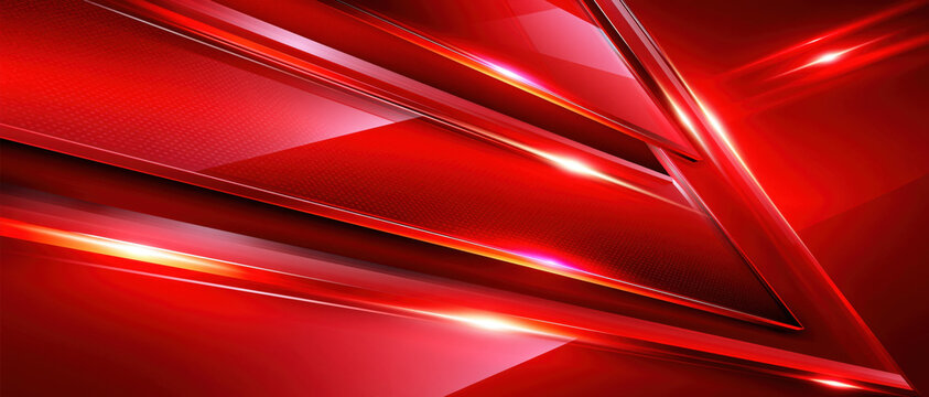 Red abstract background glossy red light angular line shiny surface modern design dynamic motion geometric shape dramatic glow futuristic texture vibrant color