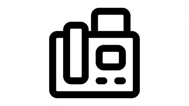 fax animated Line Icons Premium 4K, Outline Motion Graphics Collection