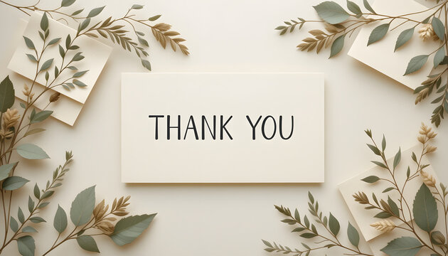 Elegant Botanical Thank You Card