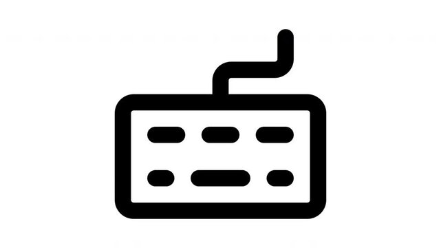 keyboard animated Line Icons Premium 4K, Outline Motion Graphics Collection