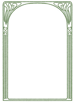 art nouveau green frame arch