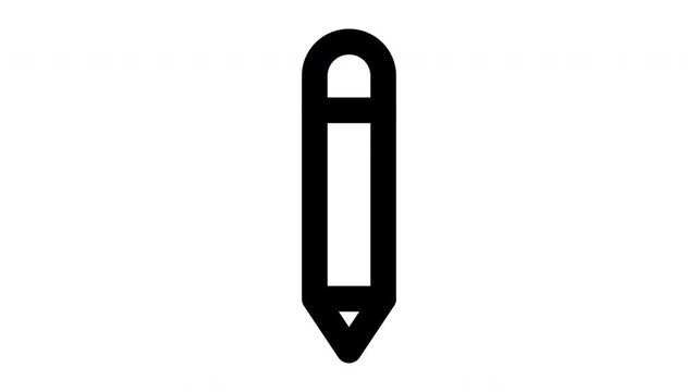 pencil animated Line Icons Premium 4K, Outline Motion Graphics Collection