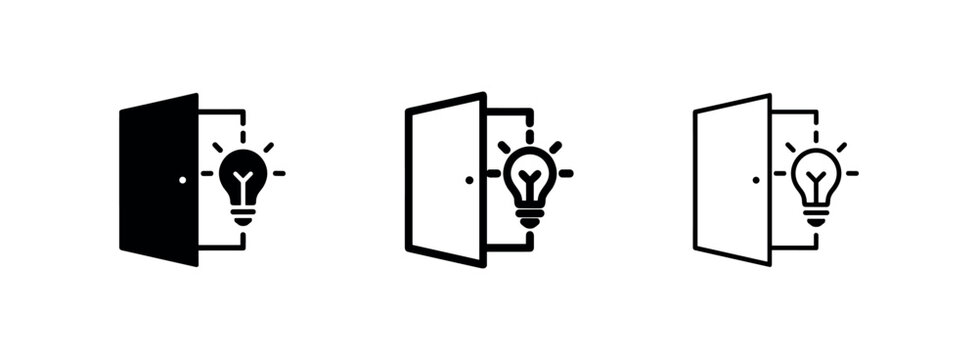 Innovation and opportunity open door icon