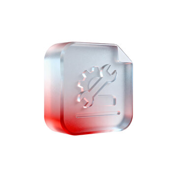 [Transparent Background PNG]3D Tool Icon with Transparent Glass Effect