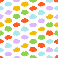 Obraz premium Colorful Clouds Pixel Dithering Seamless Pattern