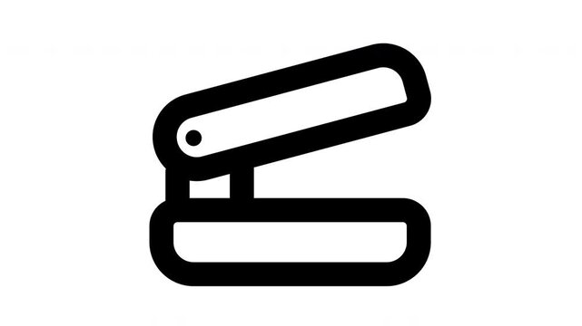 stapler animated Line Icons Premium 4K, Outline Motion Graphics Collection