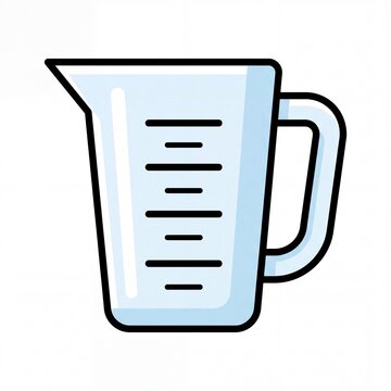 Plastic cup vector for measurement on white background