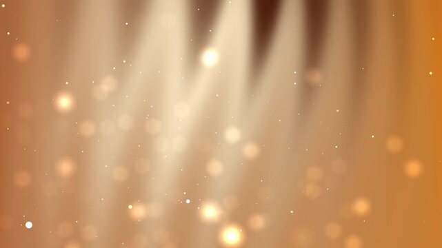 Abstract warm golden light bokeh background with soft glowing particles and elegant gradient design for luxury presentation and modern corporate layouts