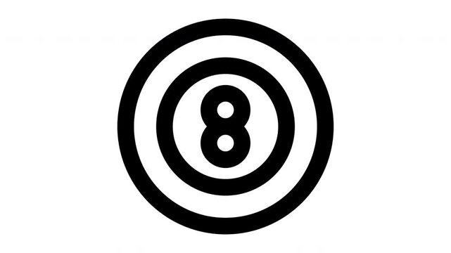 billiard ball animated Line Icons Premium 4K, Outline Motion Graphics Collection