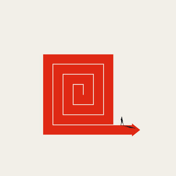 Business strategy vector concept. Symbol of corporate success, problem solving, leadership, strategic planning, financial growth. Minimal design eps10 illustration.