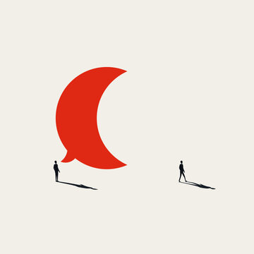 Business communication breakdown vector concept. Symbol of corporate disagreement, workplace conflict, office argument, professional misunderstanding. Minimal design eps10 illustration.
