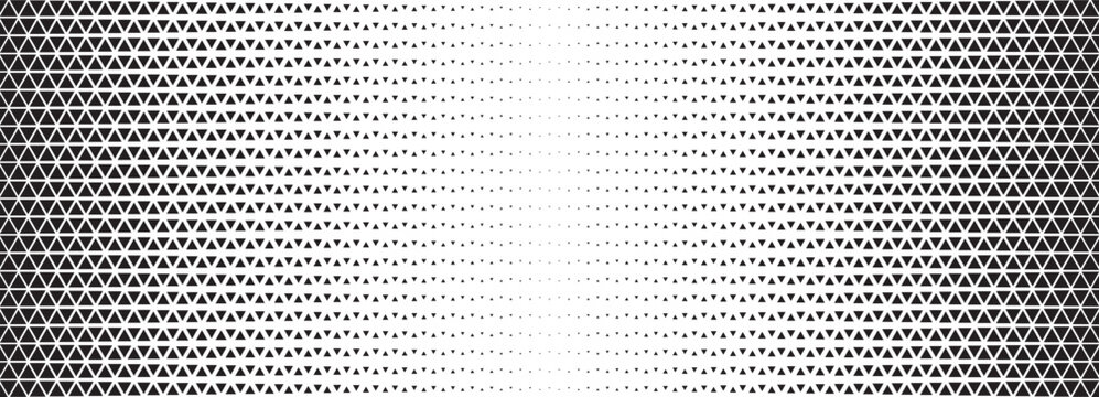 Seamless halftone triangle pattern. Vector seamless triangle fabric halftone paper vintage. Polka pattern background tile decoration geometric wallpaper.