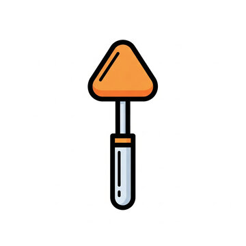 Orange medical reflex hammer tool icon on white