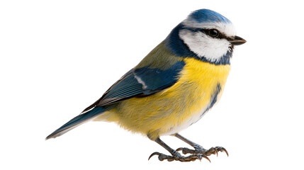 Eurasian blue tit with vibrant yellow breast and blue crown feathers © Thaddeus