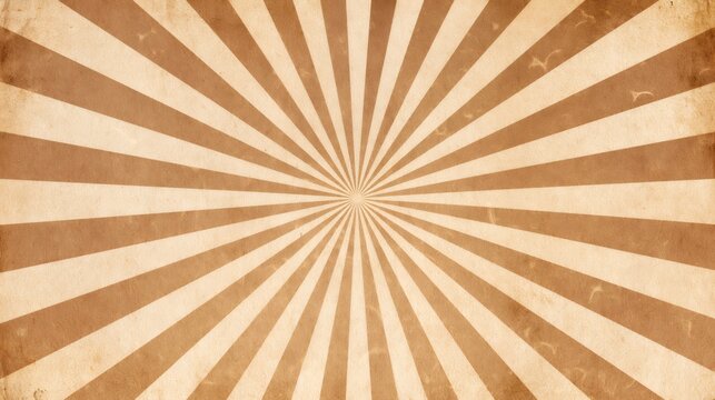 Vintage sepia sunburst radial ray pattern background