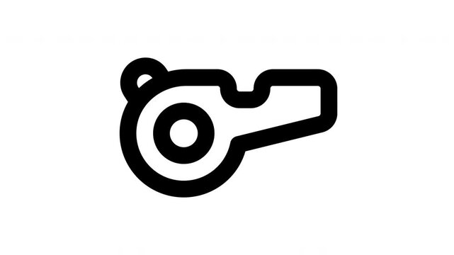 whistle animated Line Icons Premium 4K, Outline Motion Graphics Collection