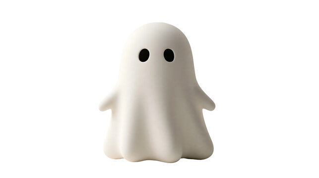 Small white silicone ghost night light with black eyes