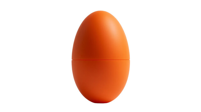 Smooth matte orange egg shaped plastic container