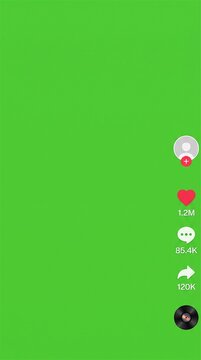 Digital Social Media Interface Icons on Green Screen
