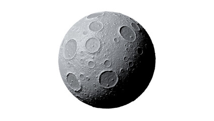 Textured gray moon with craters, isolated on transparent background © png space