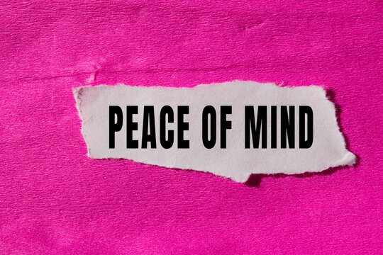 Peace of Mind text concept photo, symbolizing well being and tranquility