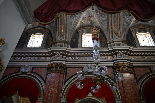 Malta, Birgu - detailed view inside the Oratory of the Holy Cross