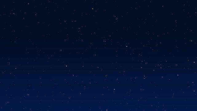 Night sky displays a multitude of twinkling stars against a deep blue backdrop, illustrating the gradual increase in star visibility and density across the frames in a tranquil celestial scene