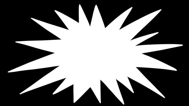 Cartoon explosion transition, hand drawn comic effect in black and white