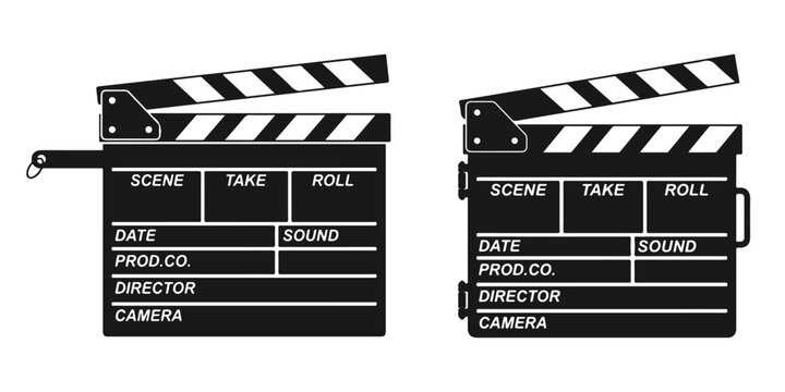 Movie clapperboard vector icon