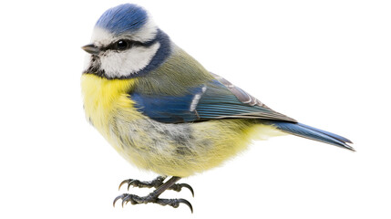 Small Eurasian blue tit bird with vibrant yellow and blue plumage © Gael