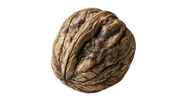 Whole raw brown walnut with textured hard shell