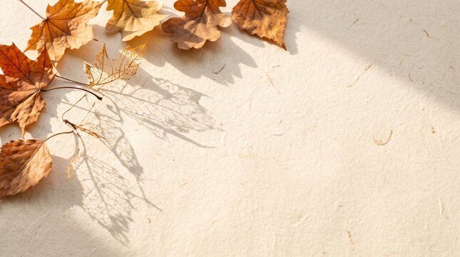fall foliage brown dry season seasonal background texture paper parchment cream beige ivory shadow shadows sunlight light sunbeam morning warm cozy rustic harvest thanksgiving