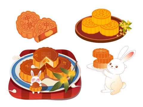 Mid Autumn Festival moon cakes png