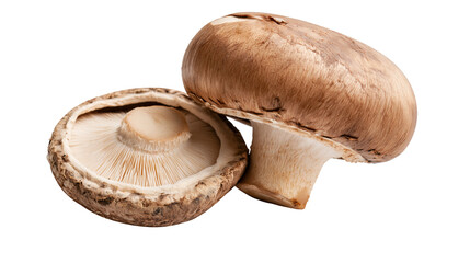 Fresh brown cremini mushrooms with visible gills and smooth caps © Isolde