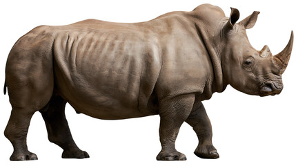 Large adult white rhinoceros standing in profile view with visible skin texture © Isolde