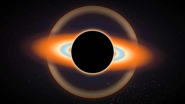 Black Hole with Gravitational Lensing and Glowing Accretion Disk Space